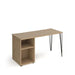 Rectangular Hairpin Desk Kendal Oak Wood/Metal Hairpin Legs Black Tikal 1400 x 600 x 730mm