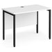 Rectangular Straight Desk White Wood H-Frame Legs Black Maestro 25 1000 x 600 x 725mm