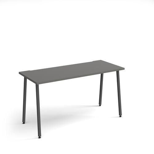 Rectangular A-frame Desk Onyx Grey Wood, Metal A-Frame Legs Charcoal Sparta 1400 x 600 x 730mm