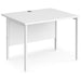 Rectangular Straight Desk White Wood H-Frame Legs White Maestro 25 1000 x 800 x 725mm