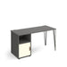 Rectangular Hairpin Desk Onyx Grey, White Door Wood/Metal Hairpin Legs Black Tikal 1400 x 600 x 730mm