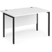 Rectangular Straight Desk White Wood H-Frame Legs Black Maestro 25 1200 x 800 x 725mm