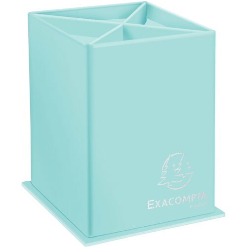 Exacompta Aquarel Pen Holder Cardboard Pastel Green 8.5 x 8.5 x 11 cm