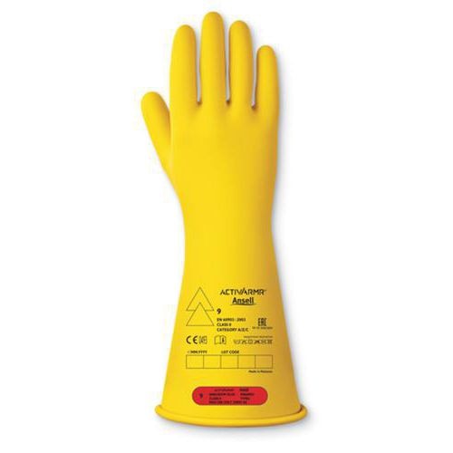 Ansell Non-Disposable Handling Gloves Latex, Rubber Size 10 Yellow