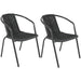 Living and Home Dining Chair Plastic 720 x 560 x 545 mm Black Pack of 2