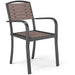 Living and Home Dining Chair WPC (Wood Plastic Composite), Metal 540 x 495 x 890 mm Brown Pack of 2