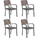 Living and Home Dining Chair WPC (Wood Plastic Composite), Metal 540 x 495 x 890 mm Brown Pack of 4