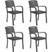 Living and Home Dining Chair WPC (Wood Plastic Composite), Metal 540 x 495 x 890 mm Grey Pack of 4