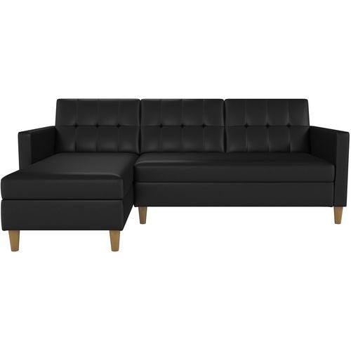 DOREL HOME 3 Seat Sofa BLACK FAUX LEATHER Faux Leather 2,133.60 (W) x 825.50 (D) x 1,536.70 (H) mm