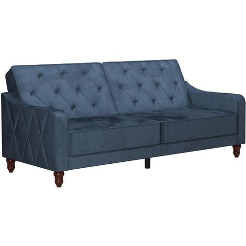 Novogratz 3 Seat Sofa BLUE Velvet 2,070.10 (W) x 850.90 (D) x 876.30 (H) mm