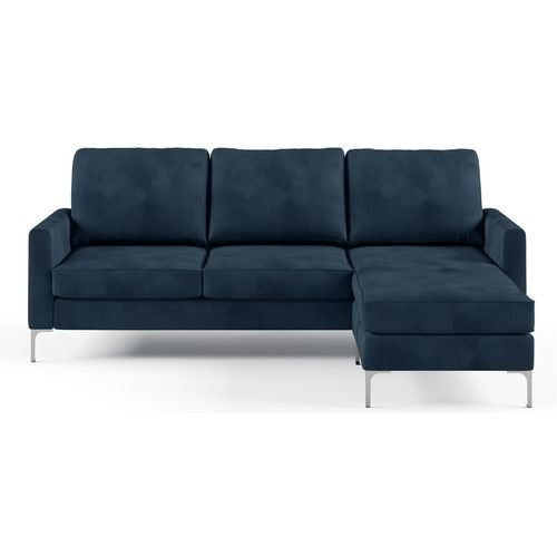 Novogratz 3 Seat Sofa Blue Velvet 2,073.00 (W) x 889.00 (D) x 1,515.00 (H) mm