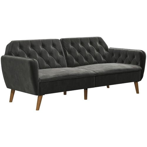 Novogratz 3 Seat Sofa GREY Velvet 2,108.20 (W) x 850.90 (D) x 825.50 (H) mm