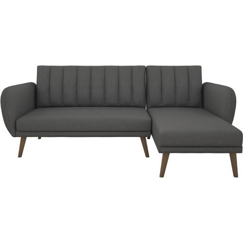 Novogratz 3 Seat Sofa DARK GREY LINEN Linen 2,235.00 (W) x 800.00 (D) x 1,408.00 (H) mm