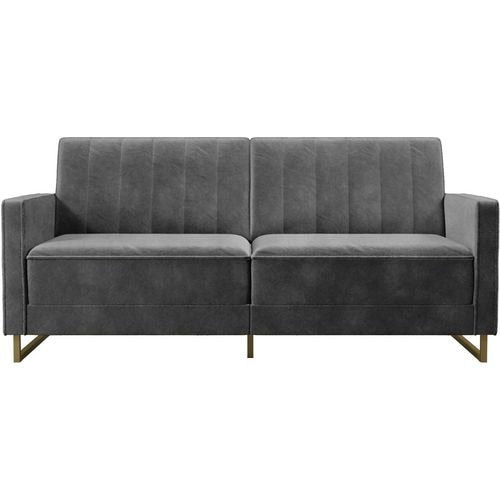 Novogratz 3 Seat Sofa GREY Velvet 1,955.80 (W) x 838.20 (D) x 850.90 (H) mm