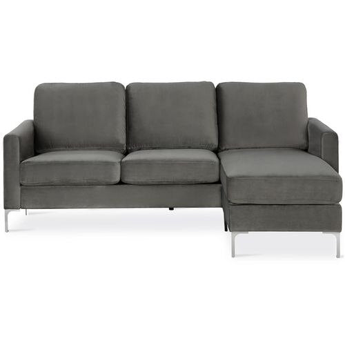 Novogratz 3 Seat Sofa Grey Velvet 2,073.00 (W) x 889.00 (D) x 1,515.00 (H) mm