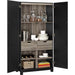 DOREL HOME Carver PB, Paper Wrap; Metal Storage Cabinet Non Lockable 800.00 (W) x 391.00 (D) x 1,631.00 (H) mm Black