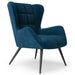 Alphason Chair Blue Velvet PB; Fabric; Metal; Foam