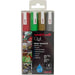 Uni-ball Chalk Marker PWE-5M CHRISTMAS Bullet 2.5 mm Red, Green, Silver, Gold Pack of 4