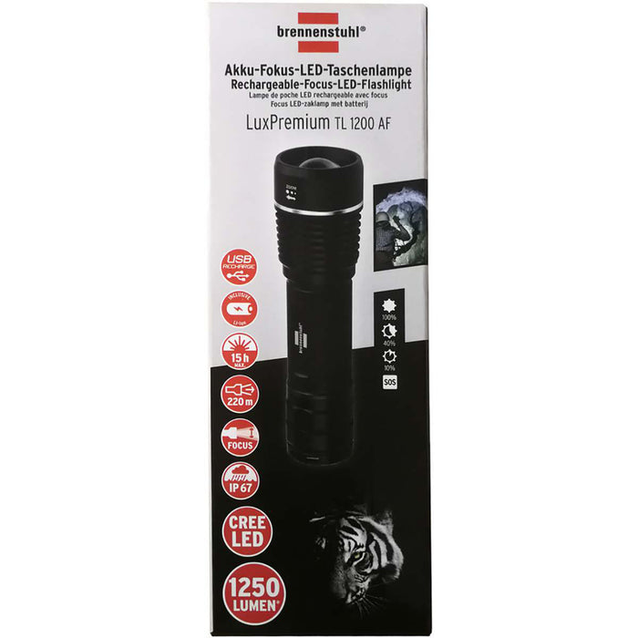 Brennenstuhl LuxPremium Focus LED Torch / Rechargeable torch with bright CREE LED