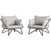 Novogratz Outdoor Lounge Chair 88061CWGEUK Charcoal, Grey Pack of 2