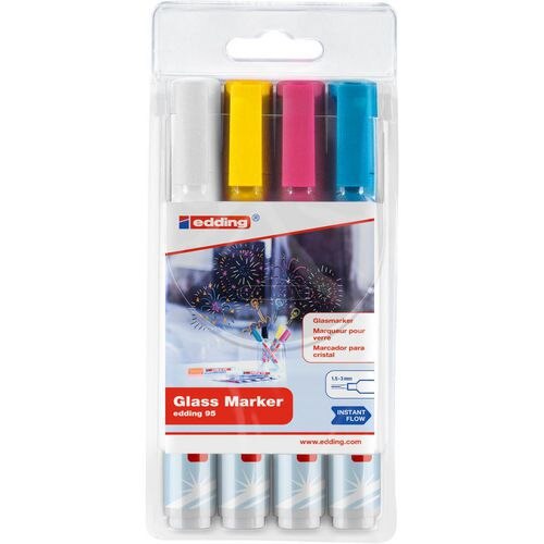 EDDING Glass Marker e-95 Felt Tip 1,5-3 mm Assorted