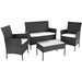 NEO Garden Furniture RATTAN-4PC-BLACK 4 Seat Black Set of 4