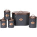 NEO Kitchen Storage Set Metal Grey And Copper Set of 5