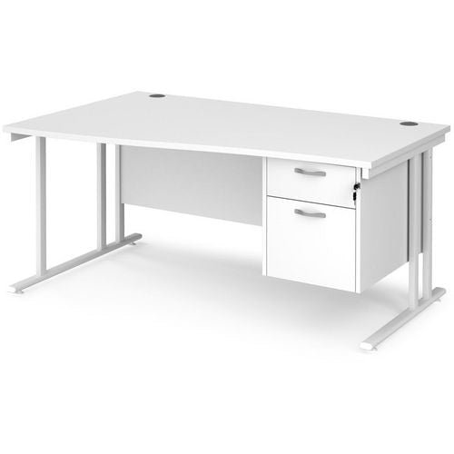 Dams International Wave Desk MC16WLP2WHWH 1,600 x 725 x 800 - 990 mm