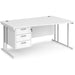 Dams International Wave Desk MC16WRP3WHWH 1,600 x 725 x 800 - 990 mm