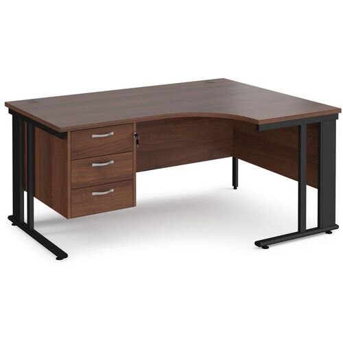 Dams International Right Hand Ergonomic Desk MCM16ERP3KW 1,600 x 1,200 x 725 mm