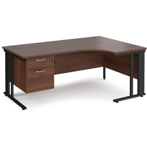 Dams International Right Hand Ergonomic Desk MCM18ERP2KW 1,800 x 1,200 x 725 mm