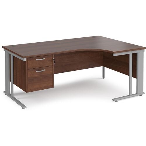 Dams International Right Hand Ergonomic Desk MCM18ERP2SW 1,800 x 1,200 x 725 mm