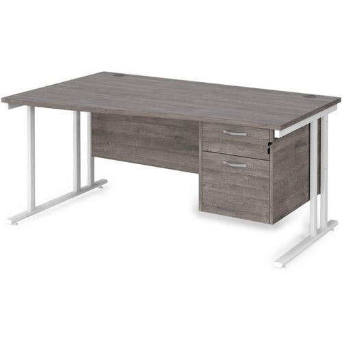 Dams International Wave Desk MC16WLP2WHGO 1,600 x 725 x 800 - 990 mm