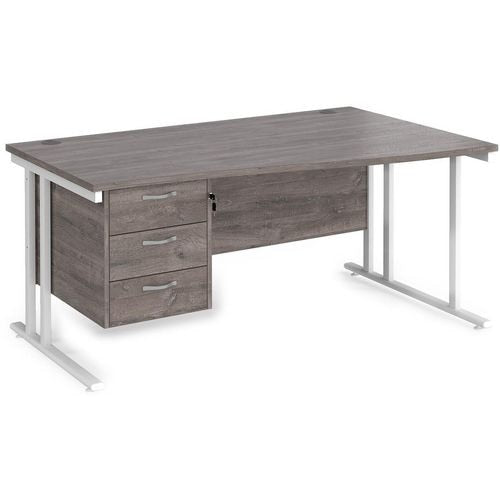 Dams International Wave Desk MC16WRP3WHGO 1,600 x 725 x 800 - 990 mm