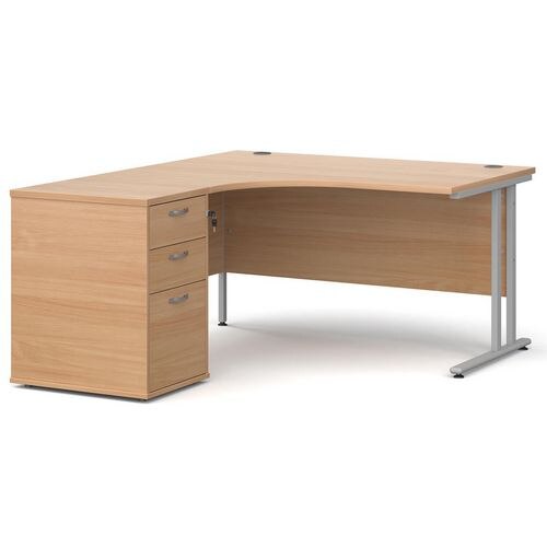 Dams International Desk with Pedestal EBS14LB 1,400 x 1,626 x 725 mm