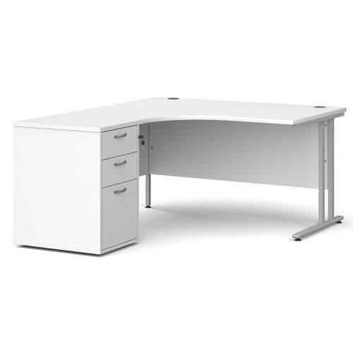 Dams International Desk with Pedestal EBS14LWH 1,400 x 1,626 x 725 mm