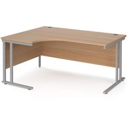 Dams International Left Hand Ergonomic Desk MC16ELSB 1,600 x 1,200 x 725 x 800 - 990 mm