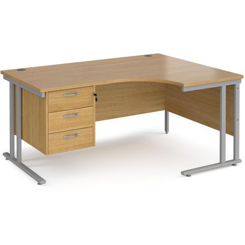 Dams International Right Hand Ergonomic Desk MC16ERP3SO 1,600 x 1,200 x 725 x 800 - 990 mm