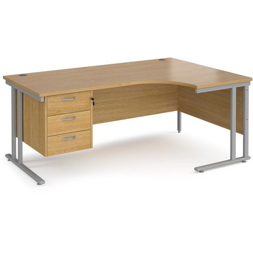 Dams International Right Hand Ergonomic Desk MC18ERP3SO 1,800 x 1,200 x 725 x 800 - 990 mm