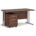 Dams International Straight Desk with 2 Drawer Pedestal SBS214W 1,400 x 800 x 725 mm