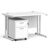 Dams International Straight Desk with 2 Drawer Pedestal SBWH212WH 1,200 x 800 x 725 mm