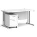 Dams International Straight Desk with 2 Drawer Pedestal SBS214WH 1,400 x 800 x 725 mm