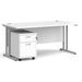 Dams International Straight Desk with 2 Drawer Pedestal SBS216WH 1,600 x 800 x 725 mm