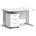 Dams International Straight Desk with 3 Drawer Pedestal SBS312WH 1,200 x 800 x 725 mm