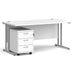 Dams International Straight Desk with 3 Drawer Pedestal SBS316WH 1,600 x 800 x 725 mm