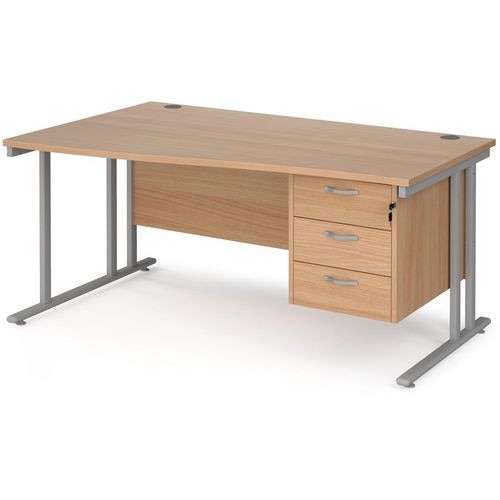 Dams International Wave Desk MC16WLP3SB 1,600 x 725 x 800 - 990 mm