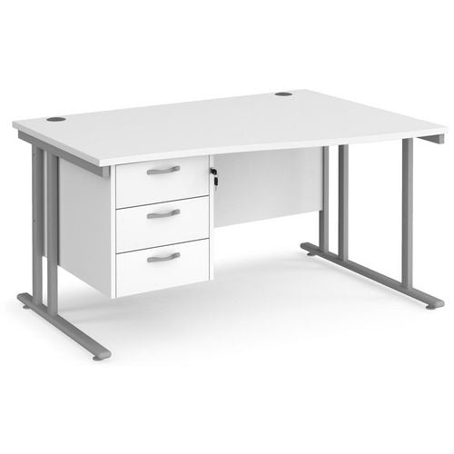 Dams International Wave Desk MC14WRP3SWH 1,400 x 725 x 800 - 990 mm