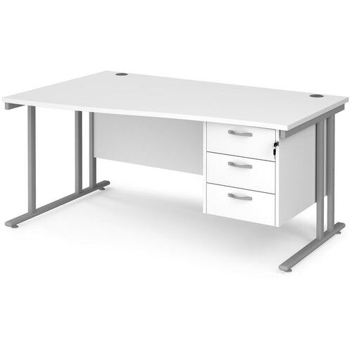 Dams International Wave Desk MC16WLP3SWH 1,600 x 725 x 800 - 990 mm