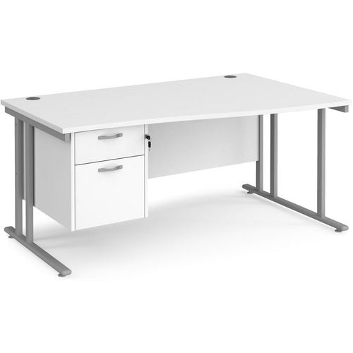 Dams International Wave Desk MC16WRP2SWH 1,600 x 725 x 800 - 990 mm