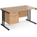 Dams International Desk MC14P2KB 1,400 x 800 x 725 x 800 - 990 mm